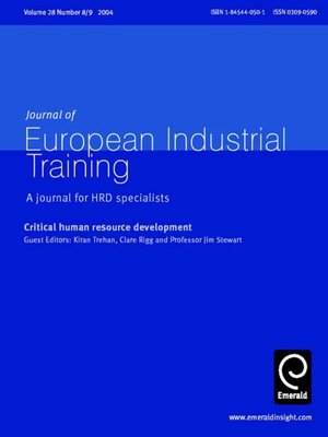 cover image of Journal of European Industrial Training, Volume 28, Issue 8 & 9